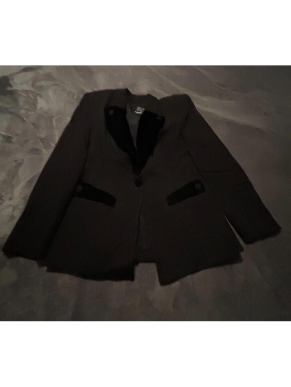 Vintage Black Chic and Crazy by Rina Rossi Blazer with Velvet Collar and Lapels